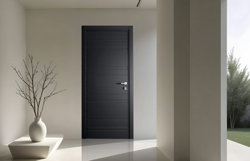درب چوبی خاکستری مخصوص پروژه های ساختمانی امروزی